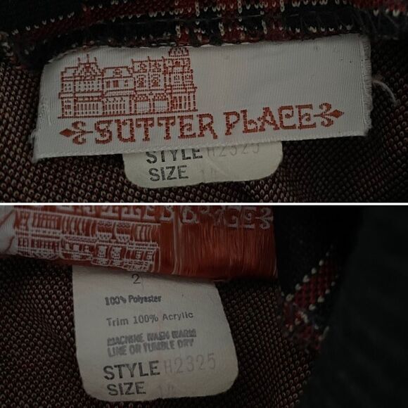 Vintage Sutter Place Red Tartan Plaid Button Front Light Jacket Pullover Medium - Picture 10 of 10